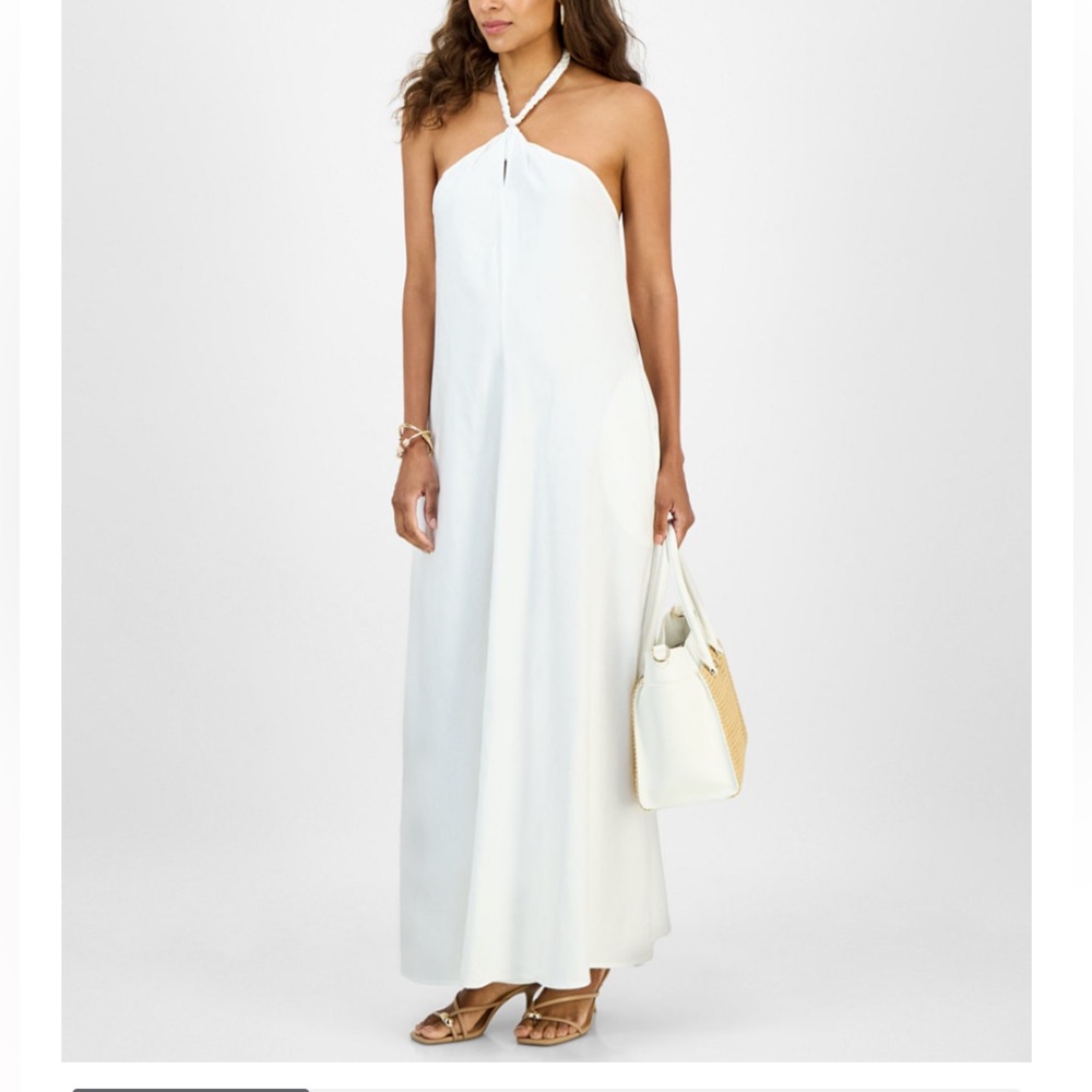 INC International Concepts Elegant White Halter Maxi Dress - Picture 1 of 4